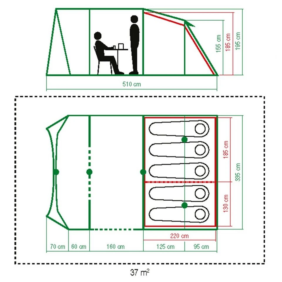 Coleman Mosedale 5 Pro BlackOut Tent 2 Coleman Mosedale 5 Pro BlackOut Tent - Image 2